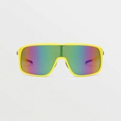 Volcom Macho Sunglasses Yellow-Aqua/ Rainbow Mirror