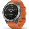 Garmin Fenix 6 Sapphire Multisport Watch Titanium Ember Orange